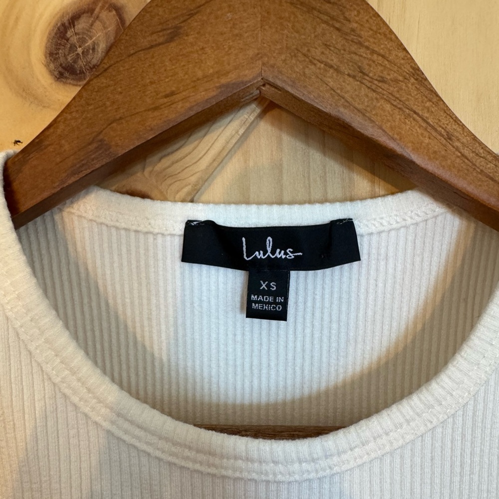 Lulu's White Ribbed Tank Top - Picture 2 of 3
